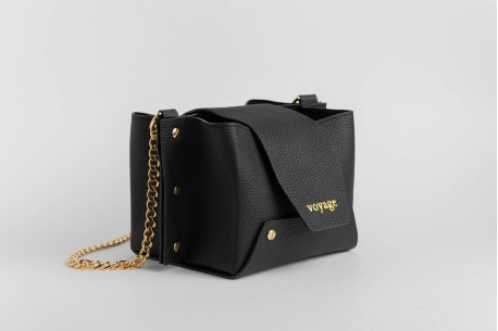 Leather handbag // SOLA (Black)