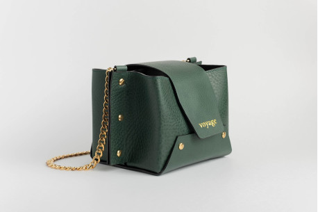 Leather handbag // SOLA (Green)