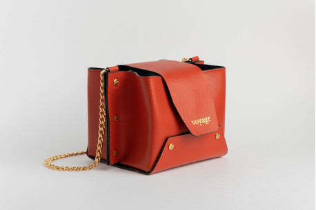 Leather handbag // SOLA (red)