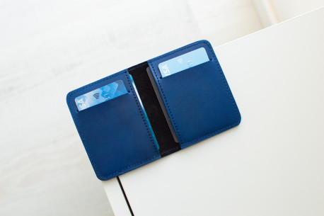 Kožená peněženka na karty // STAFF (Blue)
