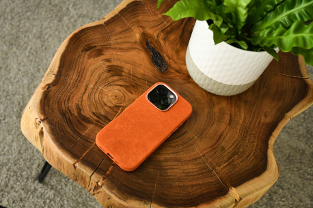 iPhone 16 Pro/Max case // Alcantara (Orange)