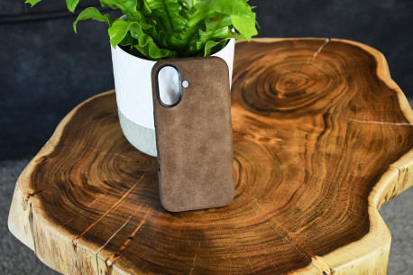 iPhone 16/Plus case // Alcantara (Brown)